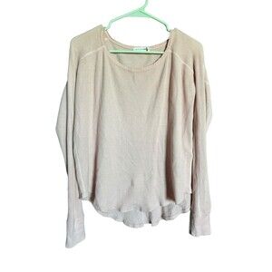 Rag And Bone Distressed Women’s Henley Long Sleeve Shirt Pink Size M Casual